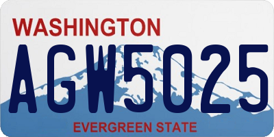 WA license plate AGW5025