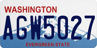 WA license plate AGW5027