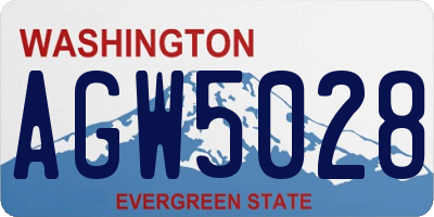 WA license plate AGW5028