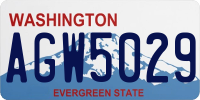 WA license plate AGW5029