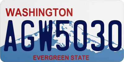 WA license plate AGW5030
