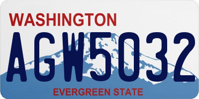 WA license plate AGW5032