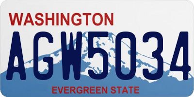 WA license plate AGW5034