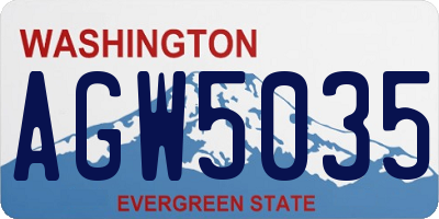 WA license plate AGW5035