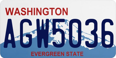 WA license plate AGW5036