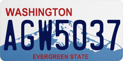 WA license plate AGW5037