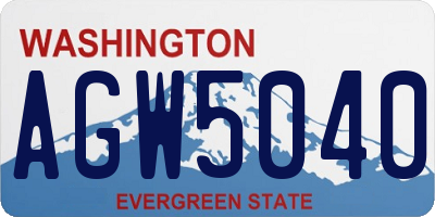 WA license plate AGW5040