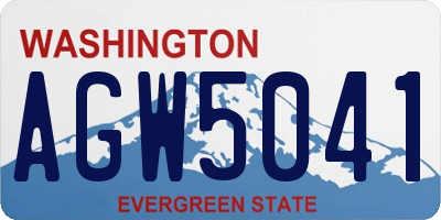 WA license plate AGW5041