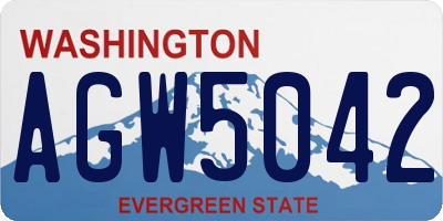 WA license plate AGW5042