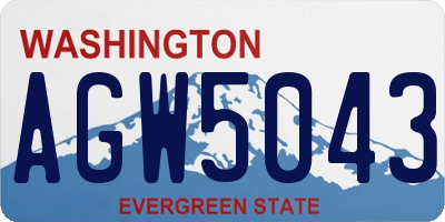 WA license plate AGW5043