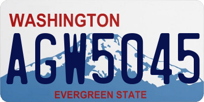 WA license plate AGW5045