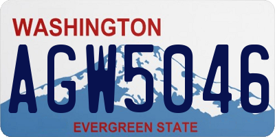 WA license plate AGW5046