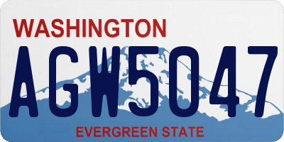 WA license plate AGW5047