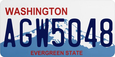 WA license plate AGW5048