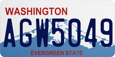 WA license plate AGW5049