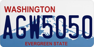 WA license plate AGW5050