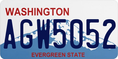 WA license plate AGW5052