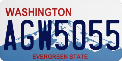 WA license plate AGW5055