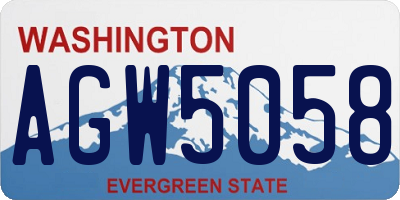WA license plate AGW5058