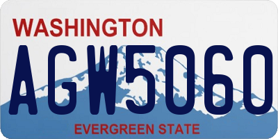 WA license plate AGW5060