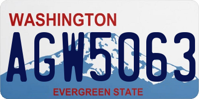 WA license plate AGW5063