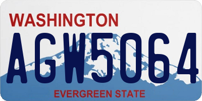 WA license plate AGW5064