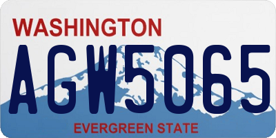 WA license plate AGW5065