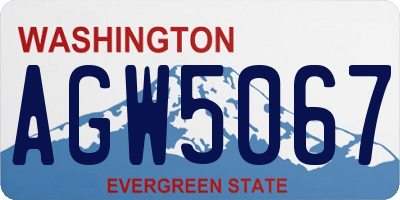 WA license plate AGW5067