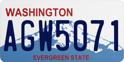 WA license plate AGW5071