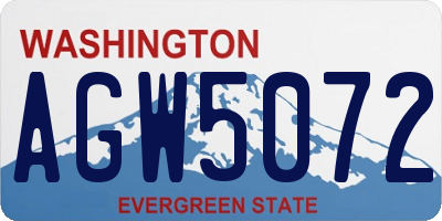 WA license plate AGW5072