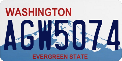 WA license plate AGW5074