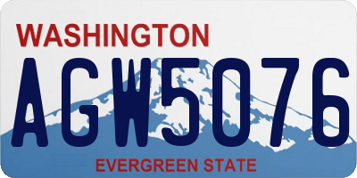 WA license plate AGW5076