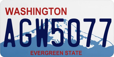 WA license plate AGW5077