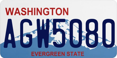 WA license plate AGW5080