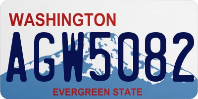 WA license plate AGW5082