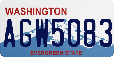 WA license plate AGW5083