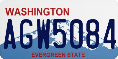 WA license plate AGW5084