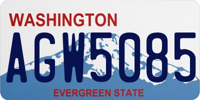 WA license plate AGW5085