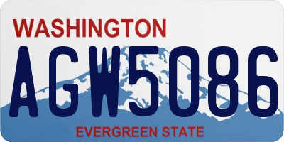 WA license plate AGW5086