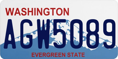 WA license plate AGW5089