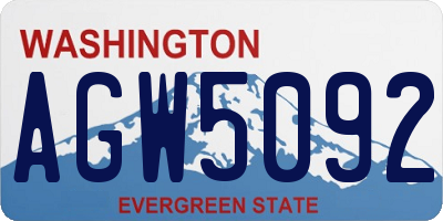 WA license plate AGW5092