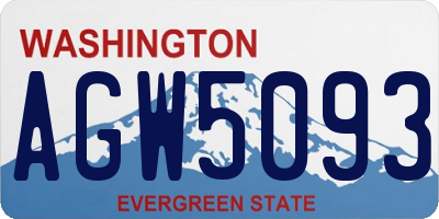 WA license plate AGW5093