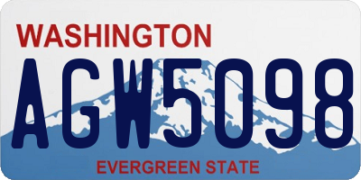 WA license plate AGW5098