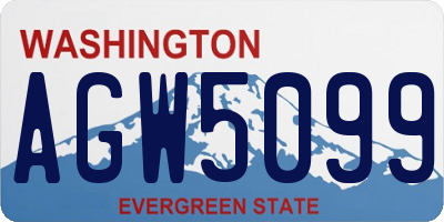 WA license plate AGW5099
