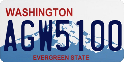 WA license plate AGW5100