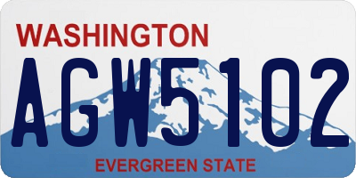 WA license plate AGW5102