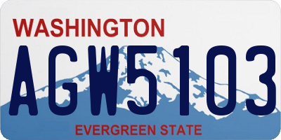 WA license plate AGW5103