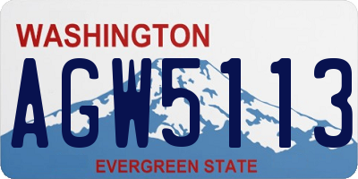 WA license plate AGW5113