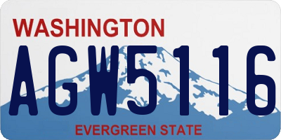 WA license plate AGW5116