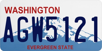 WA license plate AGW5121
